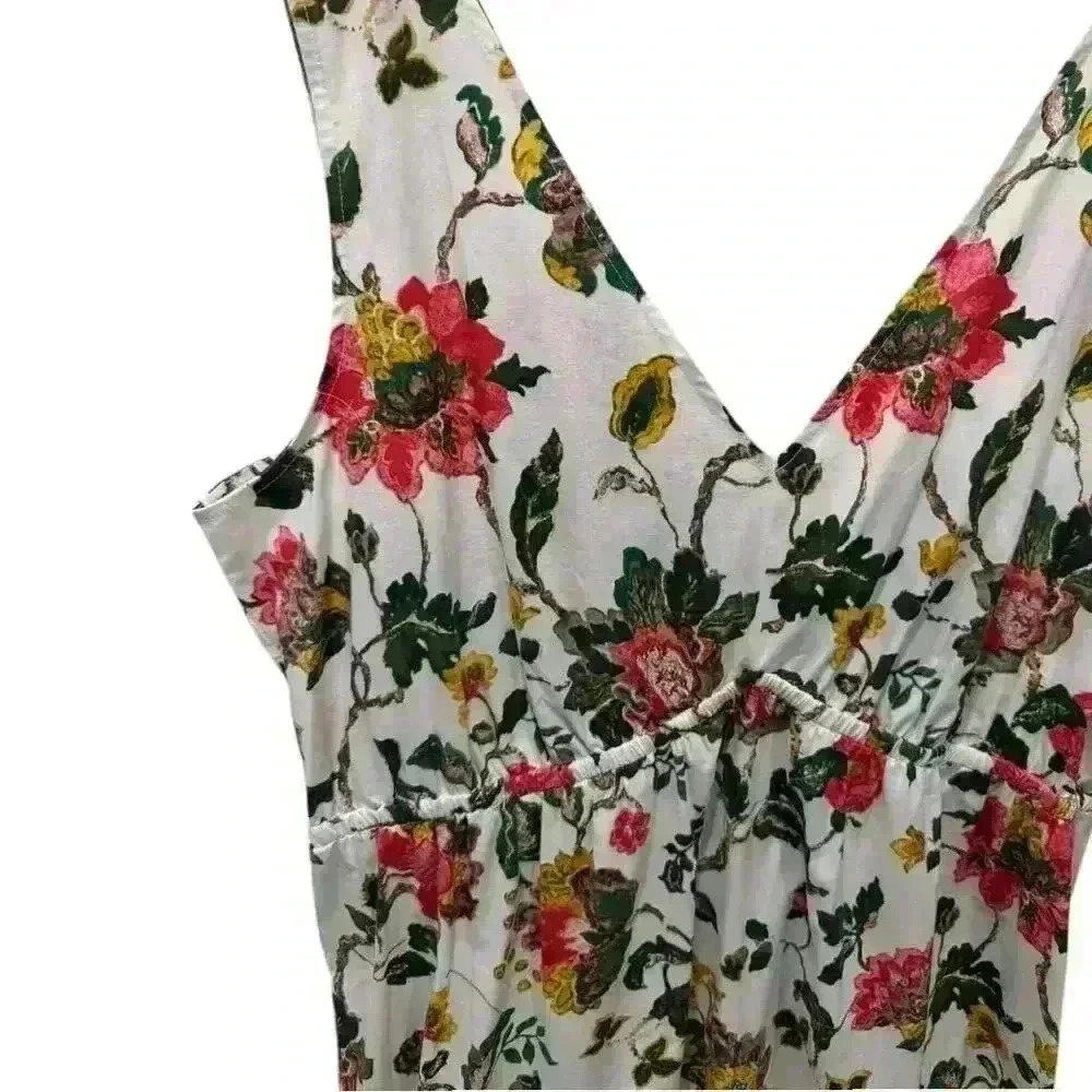 Maison Tara Sleeveless V-Neck Cinched Waist Floral Fit & Flare Dress - Size 16 - Picture 3 of 6
